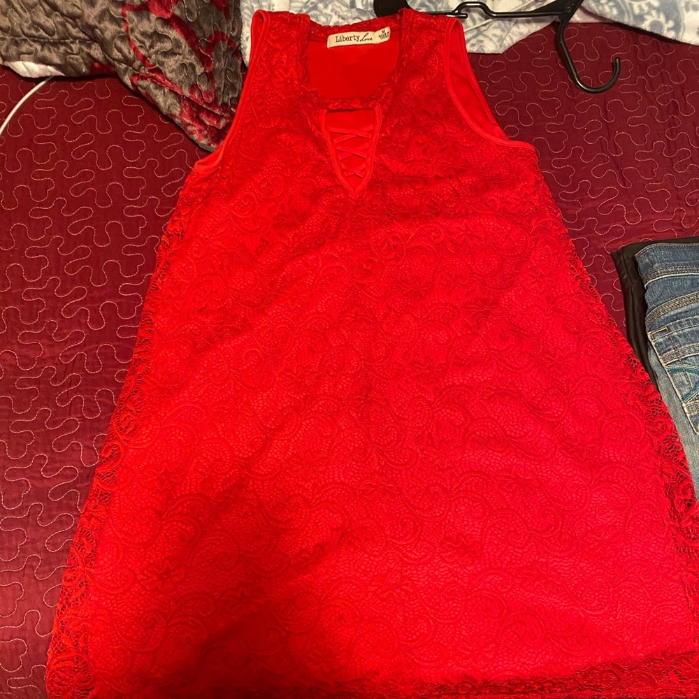 Red casual dress